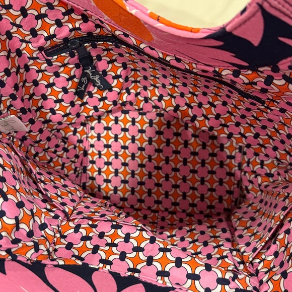 NWT Vera Bradley Vibrant Floral Pink and Orange Quilted Shoulder Bag Set - Picture 6 of 9